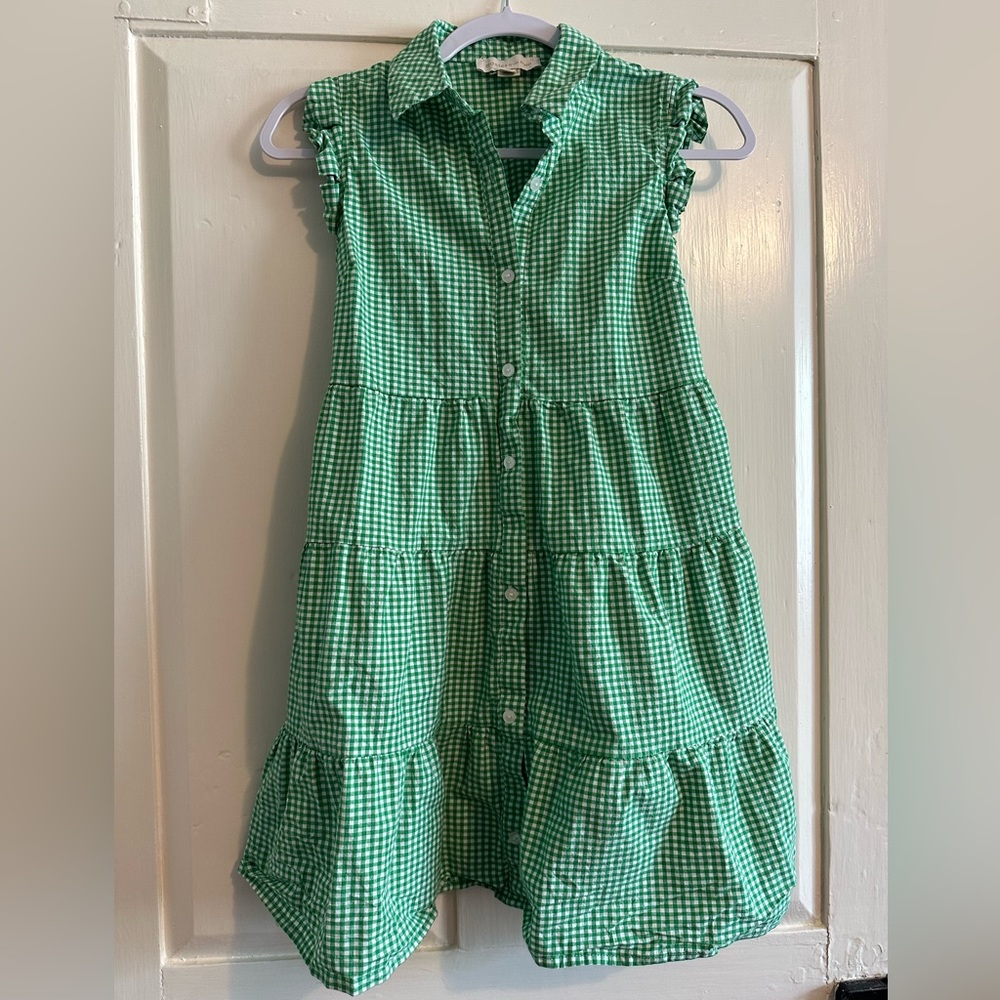 Green gingham dress S